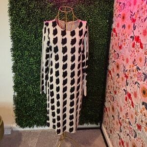 Philosophy Black and White Long Sleeve Dress